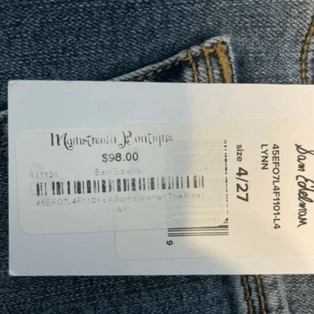 Sam Edelman The Kitten Jeans Blue Mid Rise Skinny Ankle Medium Wash Denim 27